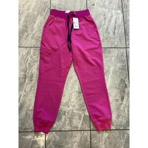 FIGS Scrub Pants Womens XSP Barbie Pink Zamora High Waisted Jogger Cargo Pockets